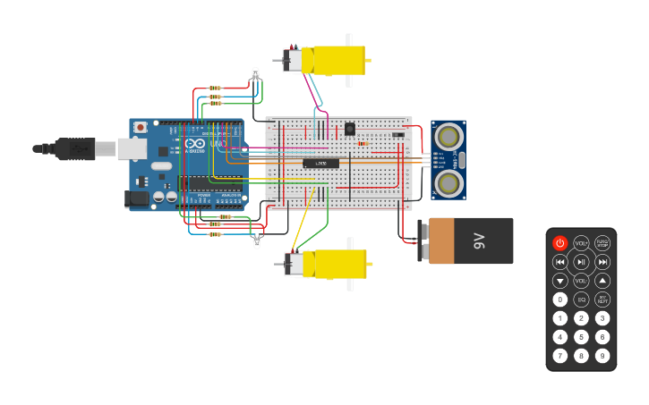 Diagrama Auto Arduino Circuit design Carro Arduino - Tinkercad