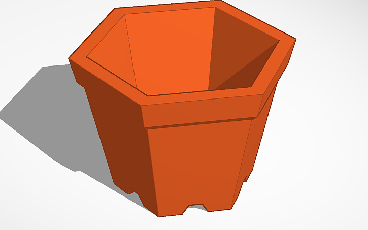 3D design Small Hexagonal Pot - Tinkercad