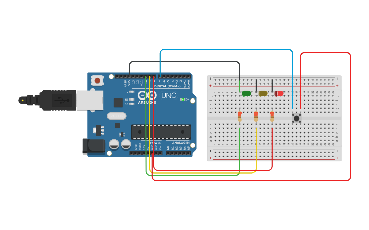 Circuit design Simple LED Blink - Tinkercad