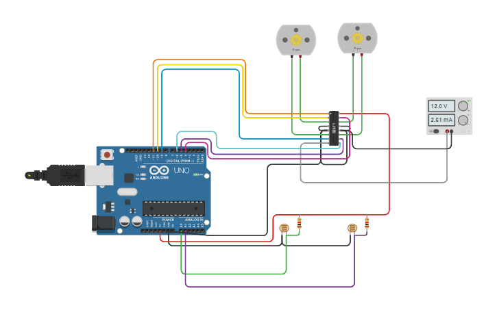 Line Follower Pattern Design Circuit design Line Follower - Tinkercad