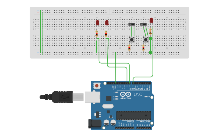 Circuit design Xor gate - Tinkercad