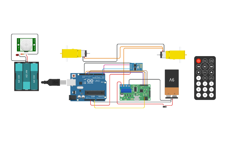 Circuit design Arduino car - Tinkercad