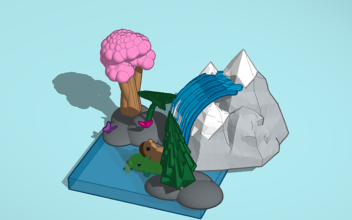 3D design capybara ride a crocodile - Tinkercad