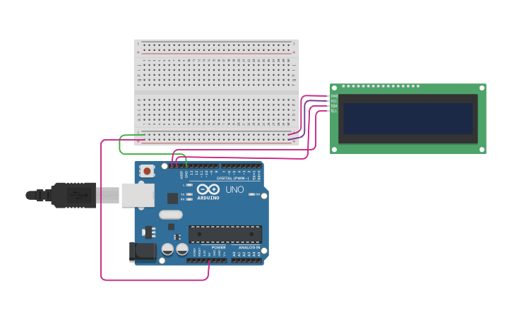 Circuit design LCD - Tinkercad