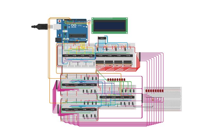 Circuit design 8 bit computer. (work in progress) - Tinkercad