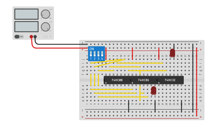 Circuit design Full Adder - Tinkercad