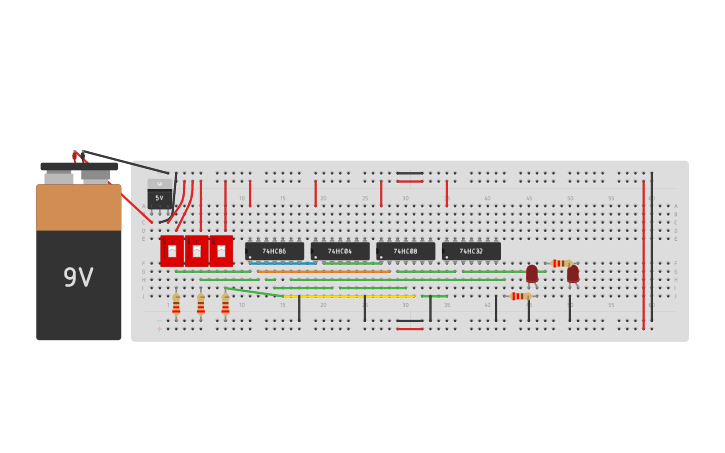 Circuit design Full subtractor - Tinkercad