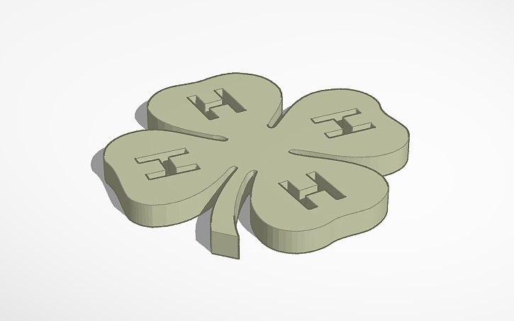 Clover Designcad 3D design 4-H Clover - Tinkercad