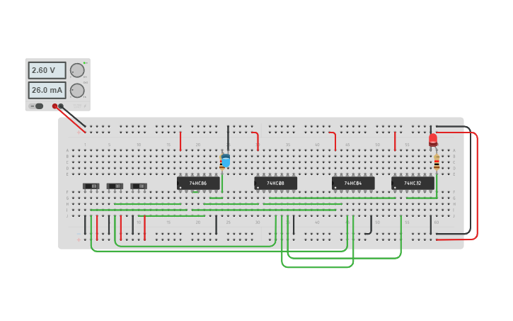 Circuit design BINARY FULL SUBTRACTOR USING GATES - Tinkercad