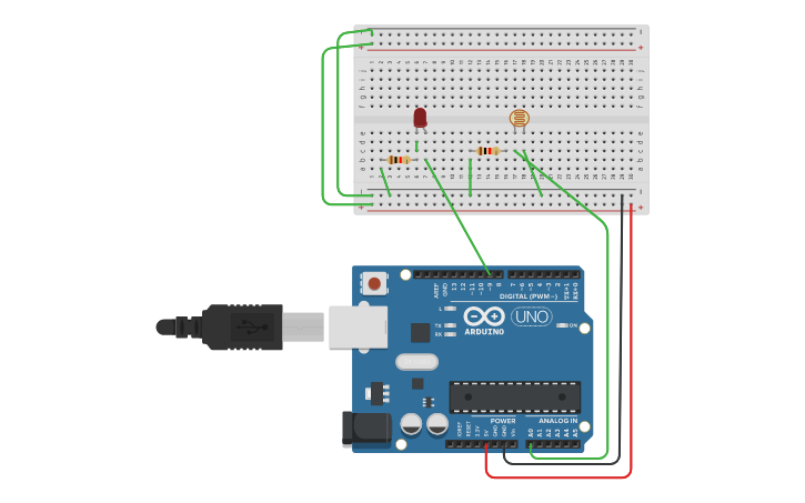 Circuit design light sensor - Tinkercad