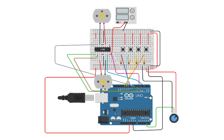 Circuit design arduino car - Tinkercad