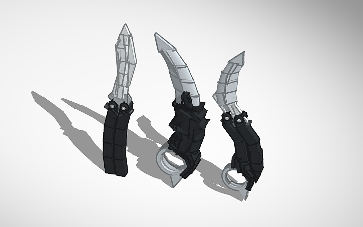 3D design rivals balisong and karambit - Tinkercad