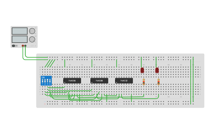Circuit design Full Adder Using Half Adder - Tinkercad