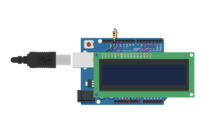 Circuit design LCD Interfacing with Arduino UNO - Tinkercad