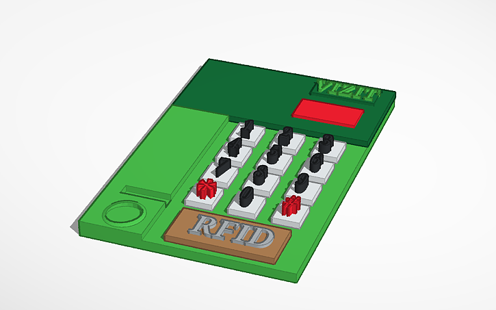 3D design Intercom vizit 342 rt - Tinkercad