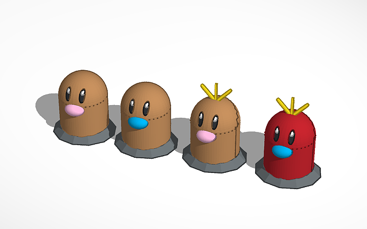 3D design Diglett - Tinkercad