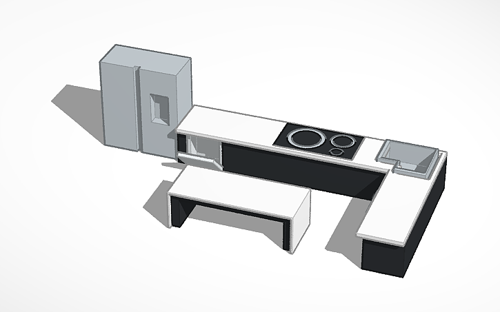3D design Modern and simple kitchen - Tinkercad