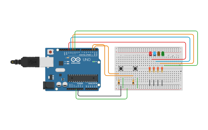 Circuit design Switches with LED Connection Diagram - Tinkercad