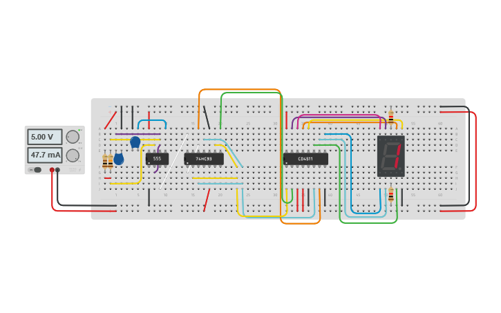 Circuit design decade counter - Tinkercad