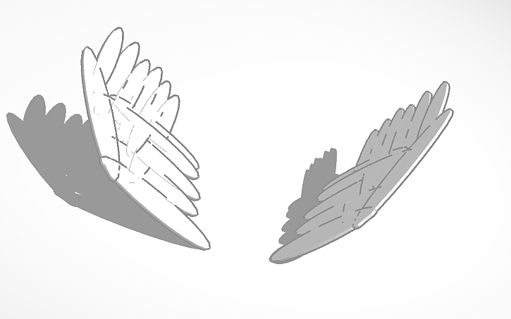 3D design wings - Tinkercad