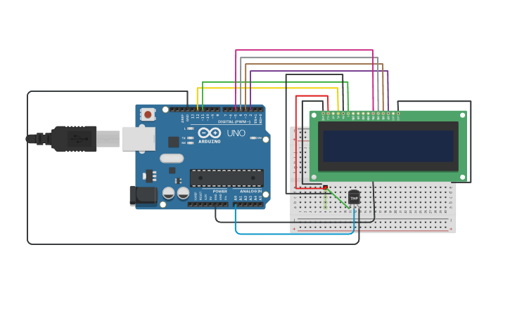 Circuit design Display LCD - Tinkercad