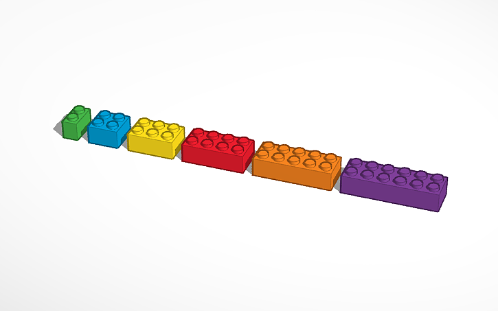 3D design Building Bricks: 2x1 - 2x6 - Tinkercad
