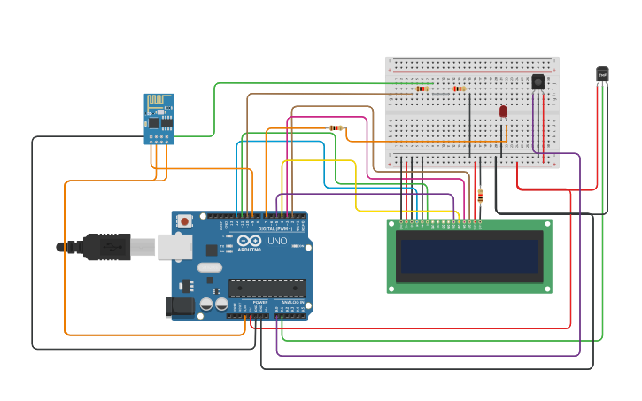 Circuit design Glucose Detector - Tinkercad