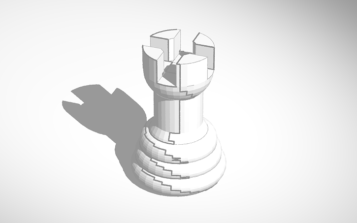 3D design chess-set: rook - Tinkercad