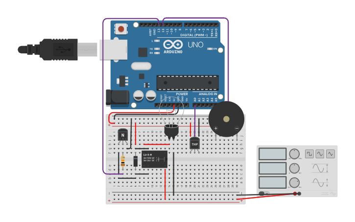 Circuit design buzzer - Tinkercad