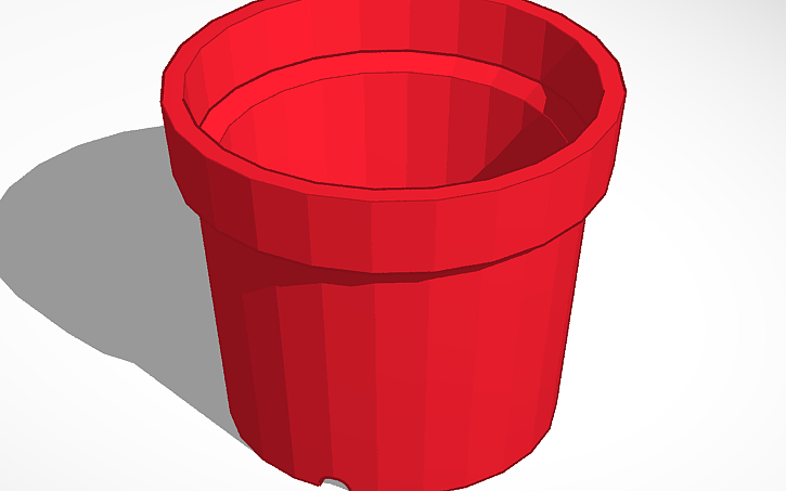 3D design Plain functional flowerpot - Tinkercad