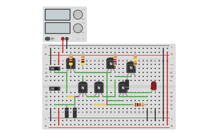 Circuit design TTL NOR Gate 635 - Tinkercad