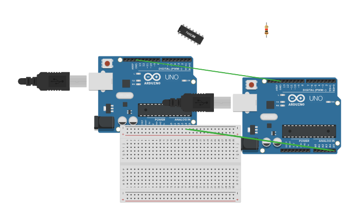 Circuit design I2C MASTER SEND - Tinkercad