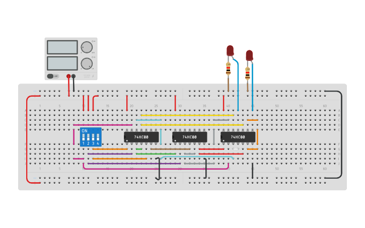 Circuit design Full Subtractor using NAND Gates - Tinkercad