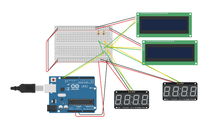 Circuit design Multiple I2C Devices on Arduino Uno - Tinkercad