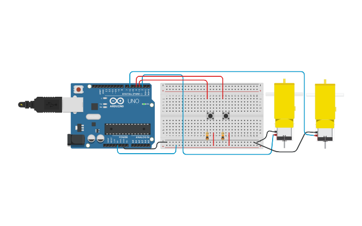 Circuit design Practica con motorreductor - Tinkercad