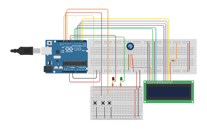 Circuit design LCD ARDUINO - Tinkercad