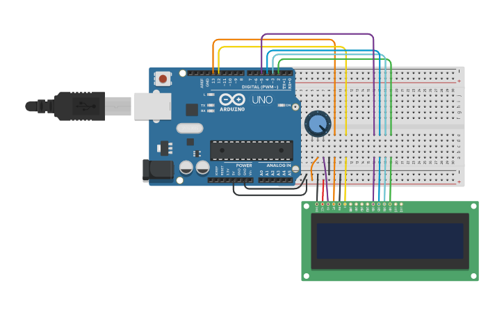 Circuit design LCD - Tinkercad