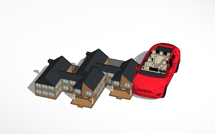 3D design Tesla with trailer - Tinkercad