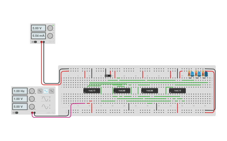 Circuit design MOD 8 COUNTER - Tinkercad