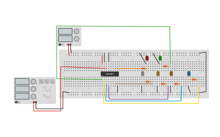 Circuit design led chaser - Tinkercad