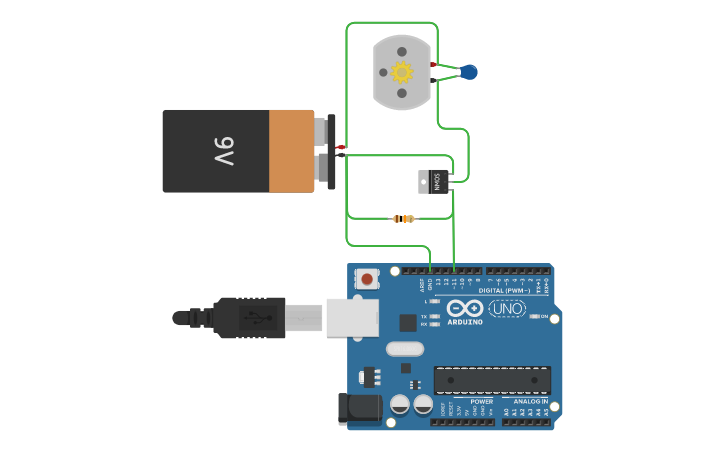 Circuit design Easy Motor control with Arduino and MOSFET - Tinkercad