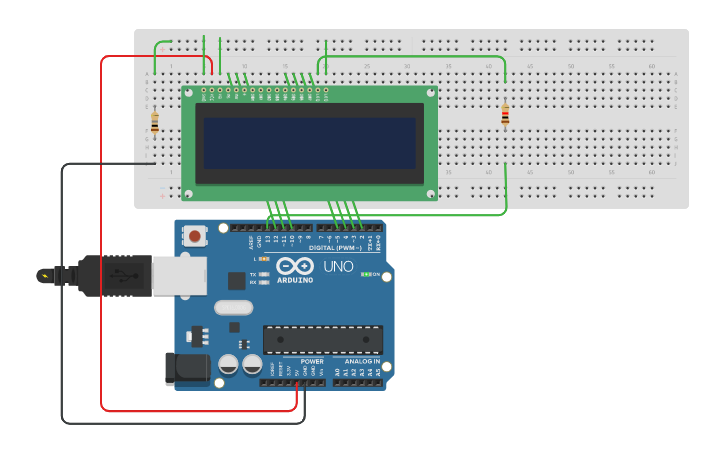 Circuit design LCD - Tinkercad