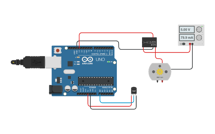 Circuit design Thermostat - Tinkercad