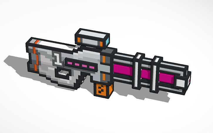 3D design pixel gun 3D prototype - Tinkercad