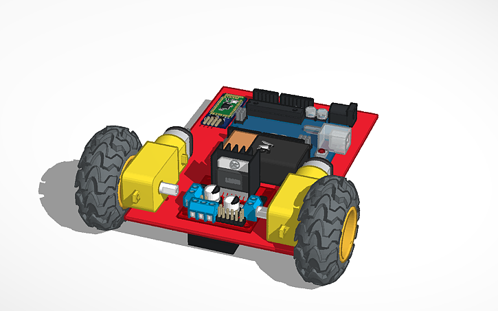 3D design Arduino Kart - Tinkercad