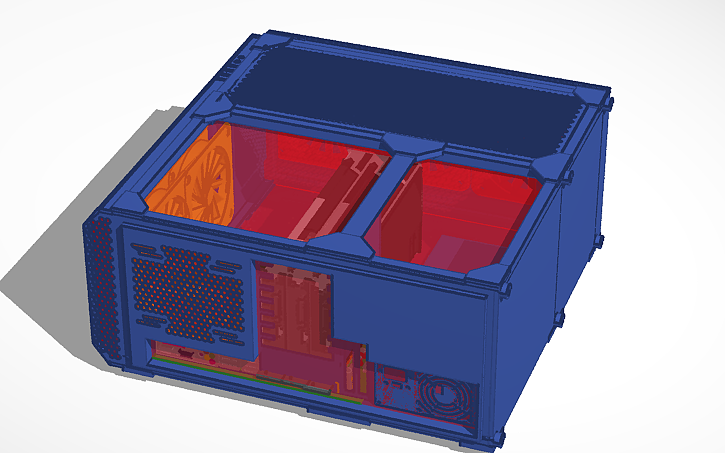 Simple Building Computer 3d 3D design PC Build Example - Tinkercad