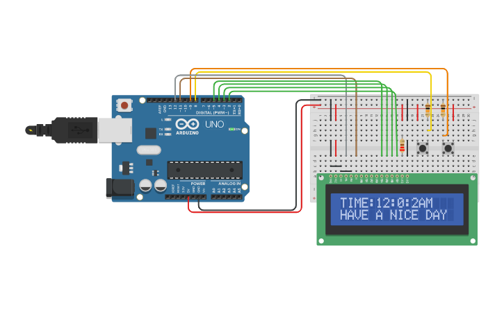 Circuit design Digital clock - Tinkercad