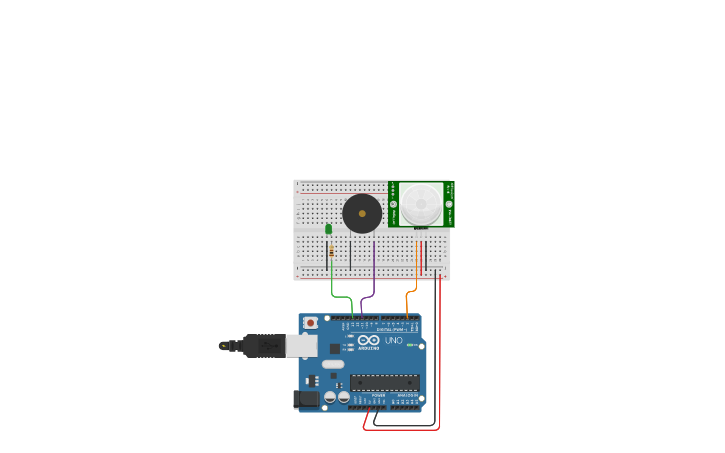 Motion Detection Project Circuit design Motion Detection Using PIR Sensor build with Arduino ...
