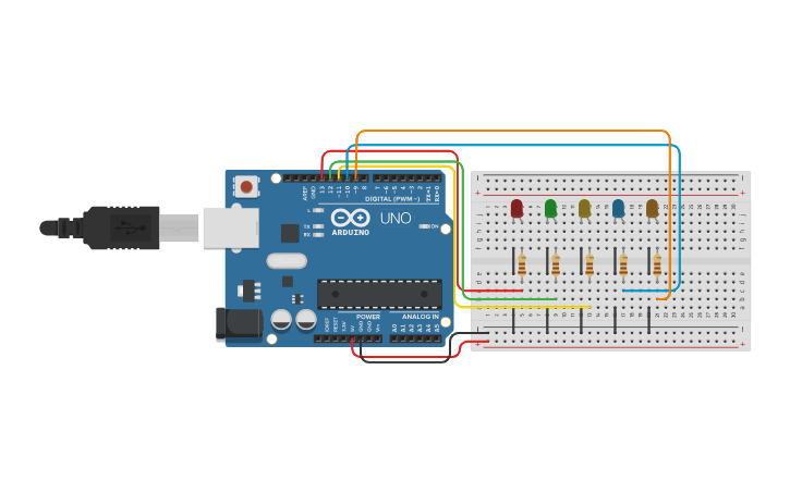 Circuit design leds - Tinkercad