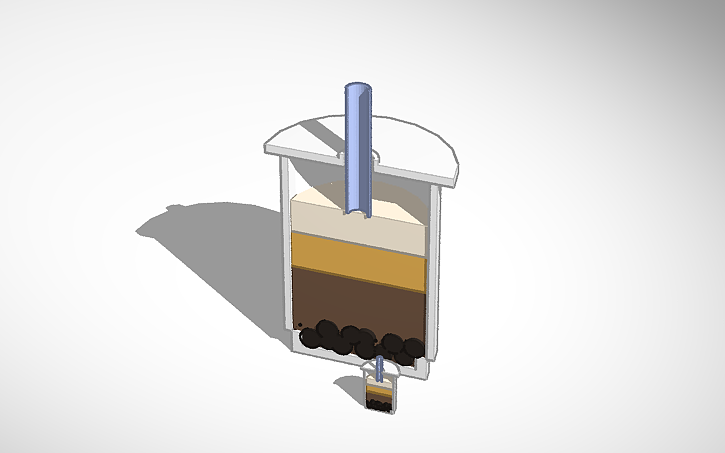 3D design boba tea - Tinkercad